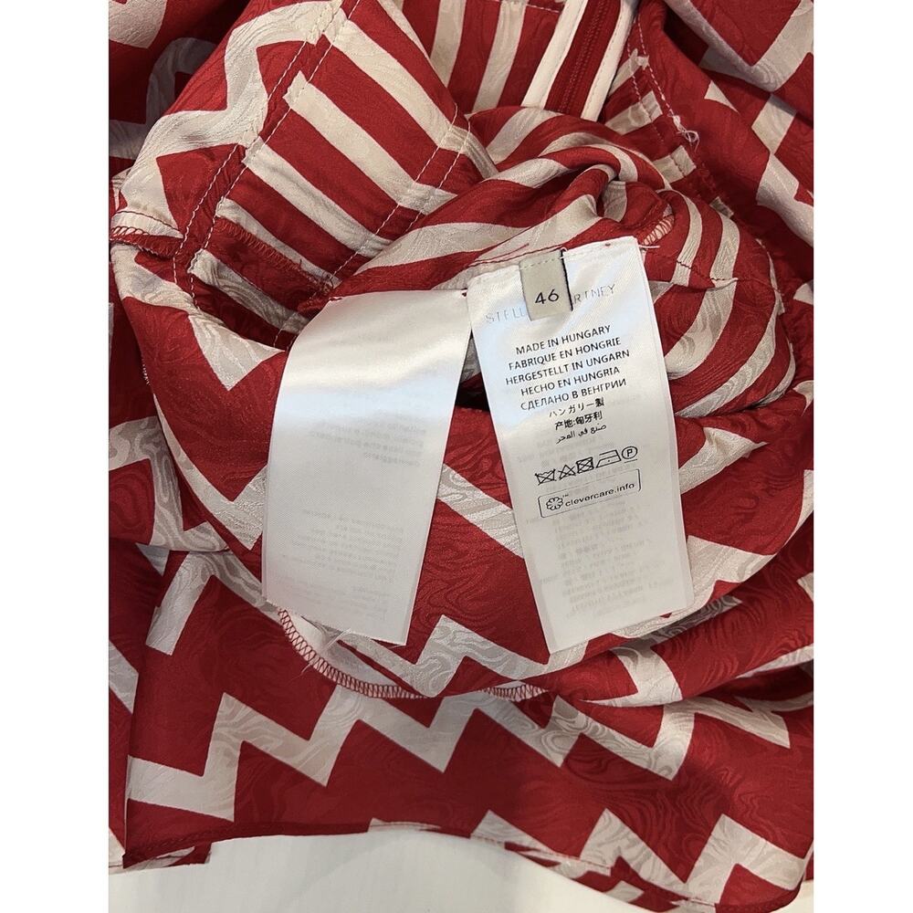 Stella McCartney Resort 2014 Red Stripe Chevron Moire Jacquard Dress Rare US 10 - Picture 4 of 15